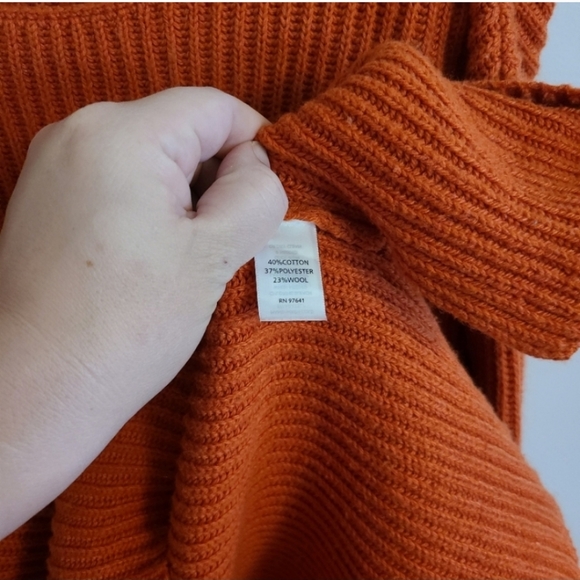 J.Jill Medium wool blend ribbed knit orange sweater - Picture 4 of 5